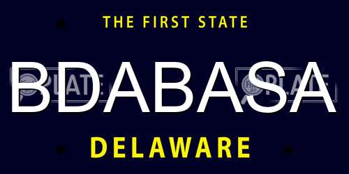 BDABASA Delaware License Plate