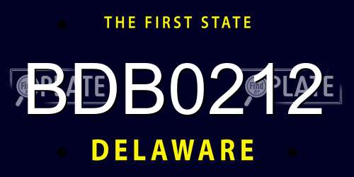 BDB0212 Delaware License Plate
