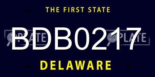 BDB0217 Delaware License Plate