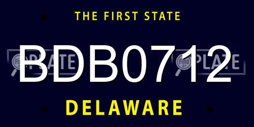 BDB0712 Delaware License Plate