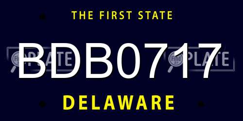 BDB0717 Delaware License Plate