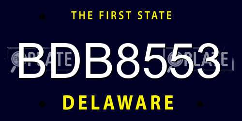BDB8553 Delaware License Plate