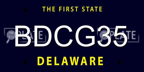 BDCG35 Delaware License Plate