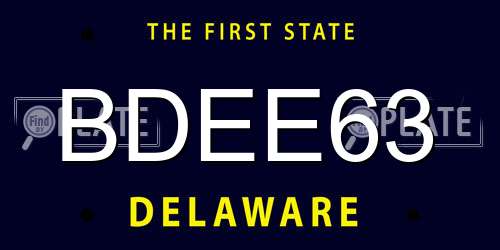 BDEE63 Delaware License Plate