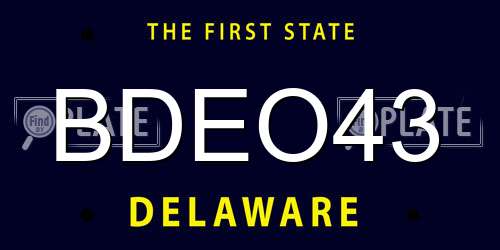 BDEO43 Delaware License Plate