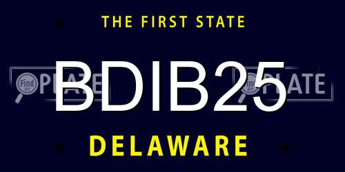 BDIB25 Delaware License Plate