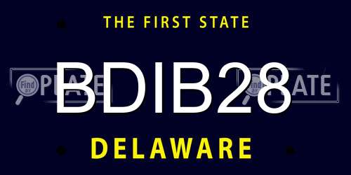 BDIB28 Delaware License Plate