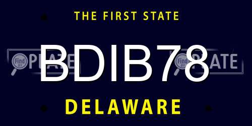 BDIB78 Delaware License Plate