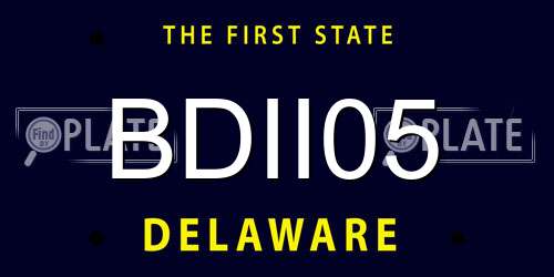 BDII05 Delaware License Plate