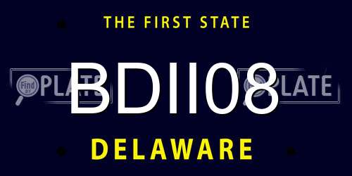 BDII08 Delaware License Plate