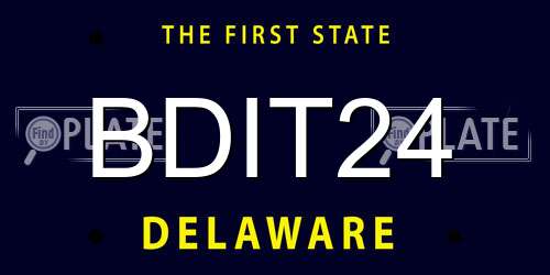 BDIT24 Delaware License Plate