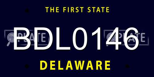 BDL0146 Delaware License Plate