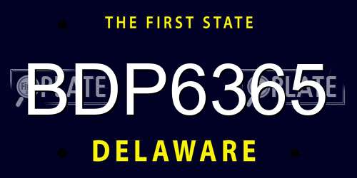 BDP6365 Delaware License Plate