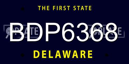 BDP6368 Delaware License Plate