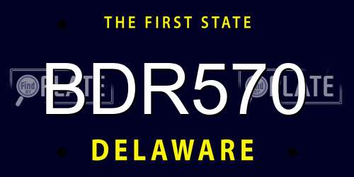 BDR570 Delaware License Plate