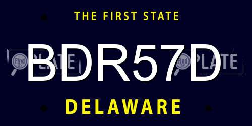 BDR57D Delaware License Plate