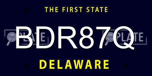 BDR87Q Delaware License Plate