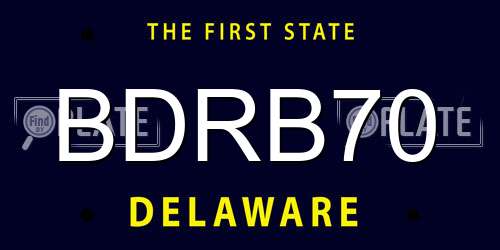 BDRB70 Delaware License Plate
