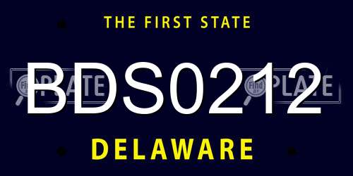 BDS0212 Delaware License Plate