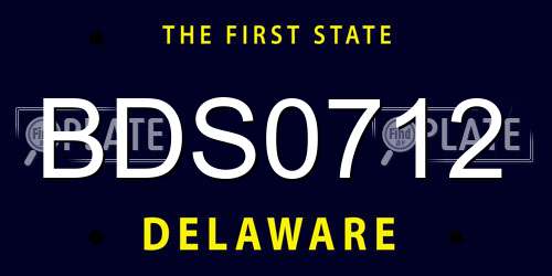 BDS0712 Delaware License Plate