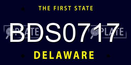 BDS0717 Delaware License Plate