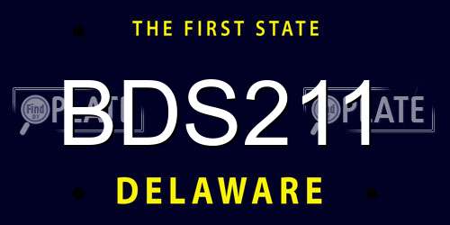 BDS211 Delaware License Plate