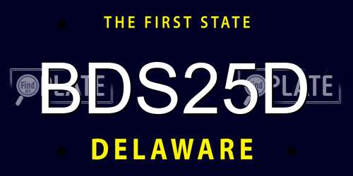 BDS25D Delaware License Plate
