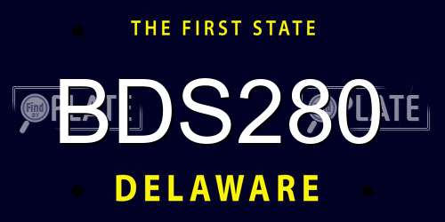 BDS280 Delaware License Plate