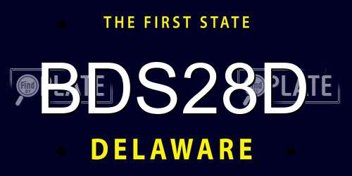BDS28D Delaware License Plate