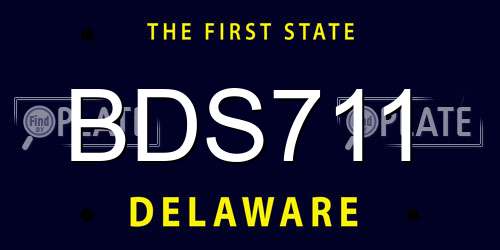 BDS711 Delaware License Plate