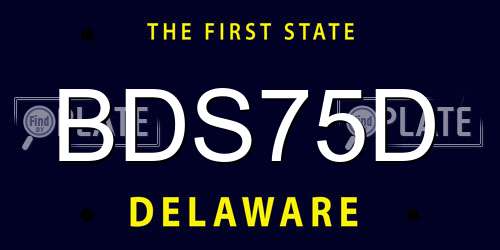 BDS75D Delaware License Plate