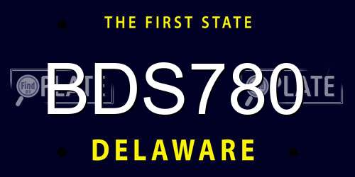 BDS780 Delaware License Plate