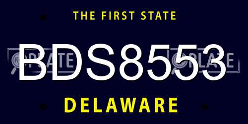 BDS8553 Delaware License Plate