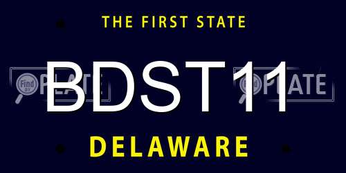BDST11 Delaware License Plate
