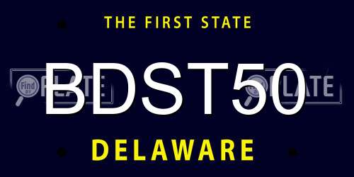 BDST50 Delaware License Plate