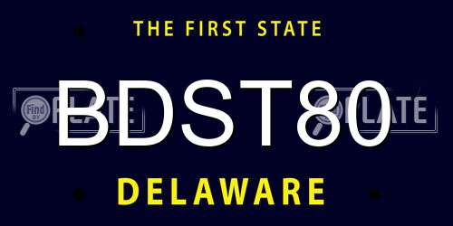 BDST80 Delaware License Plate