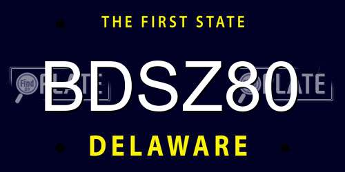BDSZ80 Delaware License Plate