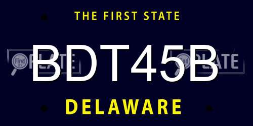 BDT45B Delaware License Plate