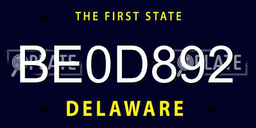BE0D892 Delaware License Plate