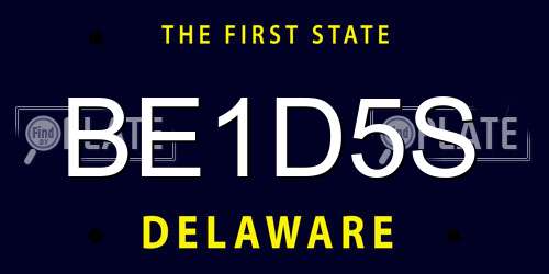 BE1D5S Delaware License Plate