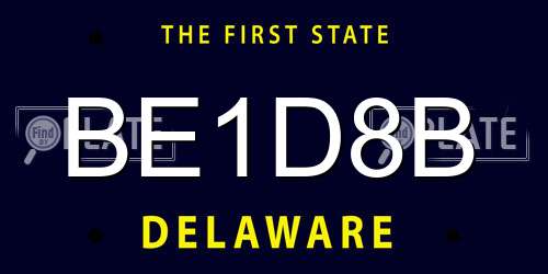 BE1D8B Delaware License Plate