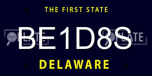 BE1D8S Delaware License Plate