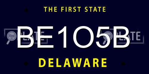 BE1O5B Delaware License Plate