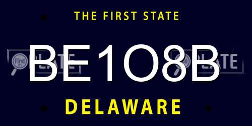 BE1O8B Delaware License Plate