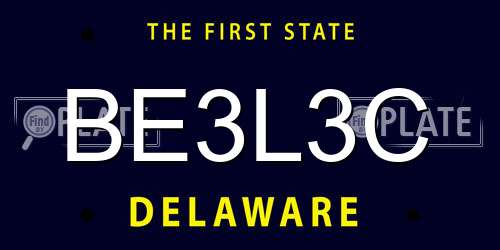 BE3L3C Delaware License Plate