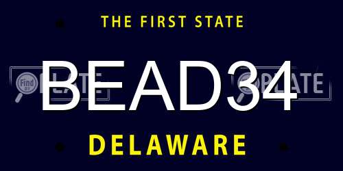 BEAD34 Delaware License Plate