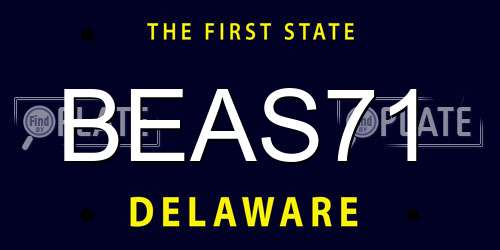 BEAS71 Delaware License Plate