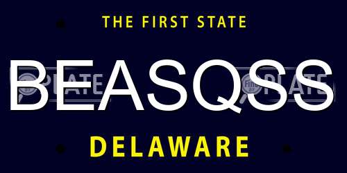 BEASQSS Delaware License Plate