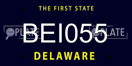 BEI055 Delaware License Plate