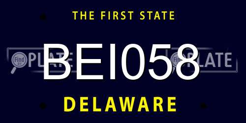 BEI058 Delaware License Plate